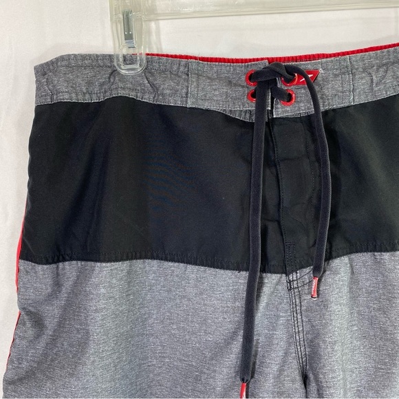 Speedo Men's Board Swimming Shorts Trunks Lace Up Grey & Black - Picture 2 of 10